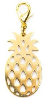 Miniblings Ananas Charm Obst Früchte Frucht Sommer gold vergoldet | Kleiner Anhänger zum Kombinieren, aus Berlin, liebevoll zusammengesetzt
