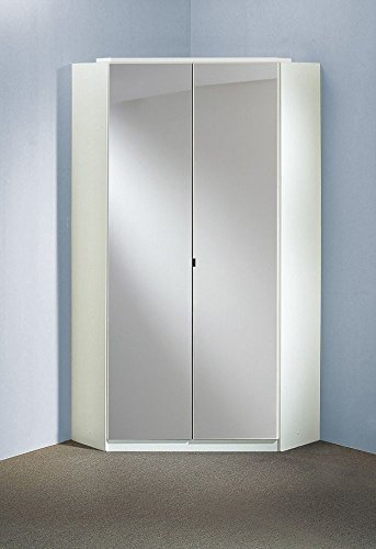 Beauty.Scouts Eck-Kleiderschrank Boca rinco Mirror Spiegelschrank, Hochglanz schwarz, weiß, 120x120cm