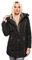 Marikoo warme Damen Winter Jacke Winterjacke Steppjacke gefüttert Kunstfell B658, Gr. S / Gr. 36, Schwarz