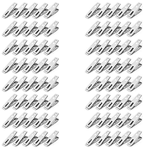 Vinsani ® Laundry Clothes Pegs Stainless Steel Spring-Loaded Metal Clip Strong Grip and Windproof Laundry Pegs Quality Non-Slip Clothes Pins for Home and Garden 4 Packs of 20