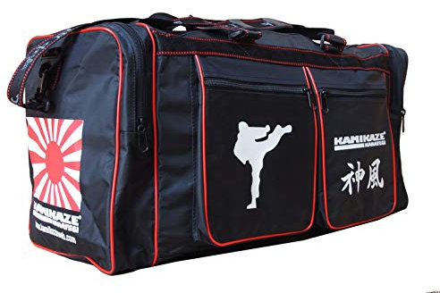 Bolsa de deporte KAMIKAZE 48 x 21 x 23 cm, color negro.