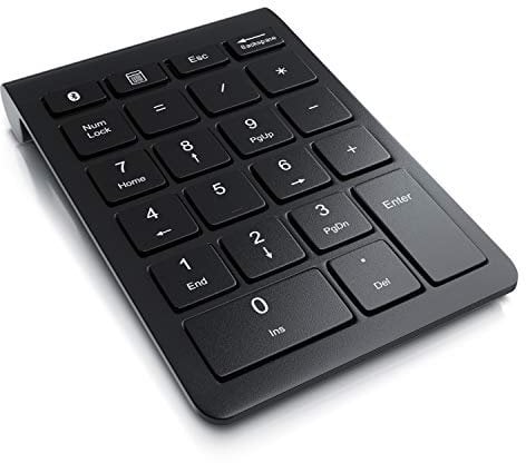 aplic – Tastierino numerico Bluetooth - Numpad senza fili - 22 tasti - 10 tasti multifunzione tasti multimediali - Con modalità di risparmio energetico - per PC desktop Notebook e Android