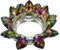 SUMTREE Kerzenhalter aus Glas, Lotusblüte, Kerzenhalter, für Kerze oder Stab, Durchmesser der Kerze 7,5 cm (groß, mehrfarbig)