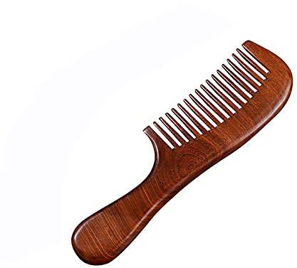 SHULLIN Holzkamm Kamm aus Sandelholz Breite 20cm antistatischer handgemachter Kamm mit Griff Haarkamm für Damen Herren Kinder Breitzahn Kamm für dicht feines und langes Haar Schnurrbart