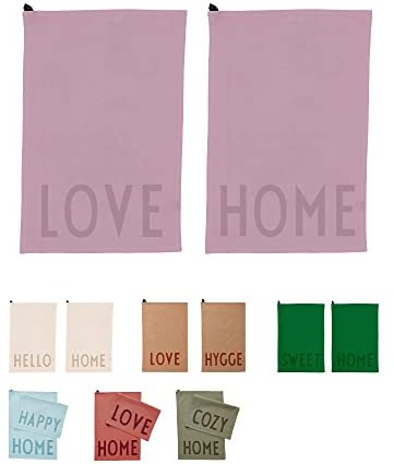 Design Letters Lieblings 2er Set Geschirrtücher 60x40 cm | 100% Bio-Baumwolle geschirrhandtücher, spültücher | küchenhandtücher mit Oeko-Tex-Zertifiziert, weich, saugfähig und trocknet schnell