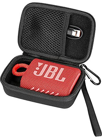 MotuTech Mini Sac Etui Portable pour JBL GO3 Enceinte Bluetooth Housse Rigide Rangement Anti-Rayure Anti-Collision Protection avec Sangle (Noir)