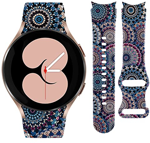Vozehui Bracelet de 20mm Compatible avec Galaxy Watch 5/4 Bracelets de Rechange Imprimés en Silicone souple avec Motif Marbré pour Samsung Galaxy Watch 5/4 40mm 44mm/Galaxy Watch 4 Classic 42mm 46mm