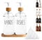 LOOCHICA Clear Glass Soap Dispenser Set with Tray, Transparent Dish and Hand Soap Dispenser Set, Refillable Reusable Apothecary Soap Pump Dispenser Bottles for Bathroom and Kitchen