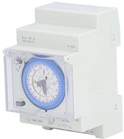 EVTSCAN Minuterie mécanique Interrupteur horaire 24 heures Rail DIN avec réserve de marche SUL 181d 110‑230V