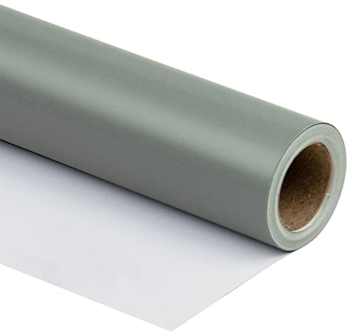 RUSPEPA Graues Glänzendes Geschenkpapier – Mini-Rolle – Einfarbig Für Hochzeit, Geburtstag, Dusche, Glückwünsche Und Weihnachtsgeschenke – 44,5 cm X 10 m