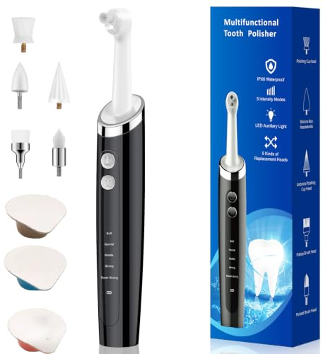 Pelzzle Tooth Polisher Electric for Daily Cleaning 5 Modes 3 Polish Pastes