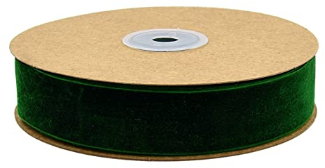 Yurosiay 10m/Rolle Samtband Einseitiges Keine Elastizität Dekoband Vintage Schleifenband Geschenkband Zierband Stoffband für Nähen DIY Deko Geschenkpaket 25mm Grün