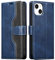 XIZYO Leather Wallet Case for iPhone 15 6.1 Inch, Book Flip Folio Stand View Cover, with Card Holders, Kickstand Magnetic Closure Shockproof Protective Case, Blue black