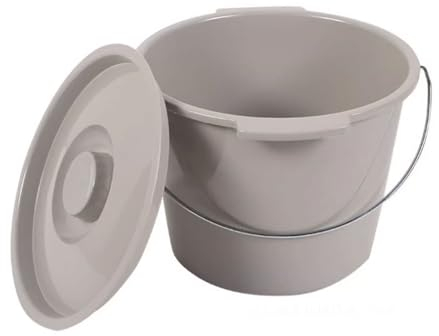 Seau de Remplacement pour Chaise percée avec Couvercle, Seau Rond pour Chaise percée, Pot de Chambre en Plastique, Bassin de lit, urinoir, Bouteille