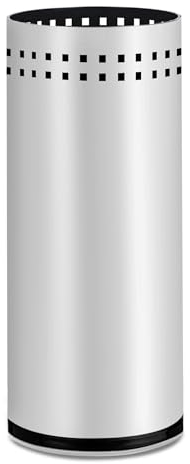 TIENDA EURASIA – Paragüero de Acero Inoxidable, 21x50cm, Acero y Plástico, Color Plata, Forma Cilíndrica, Base de Plástico, Soporte de Paraguas, para Entrada de Hogar y Oficinas