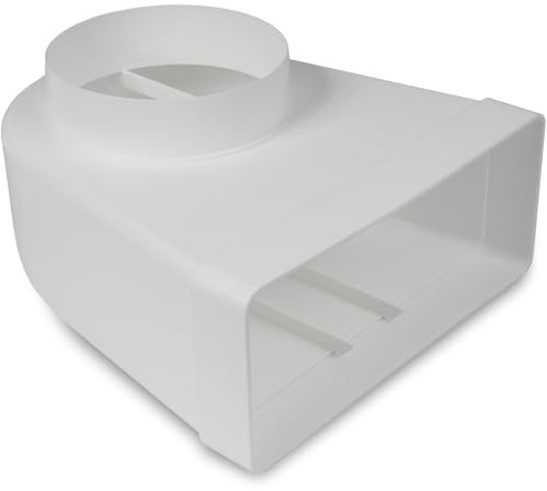 Repa Market 90° degrés 220 x 90 mm sur Ø125 mm Connecteur à conduit plat rectangulaire pour raccordement de tuyau rond - climat, ventilation, chauffage, refroidissement.