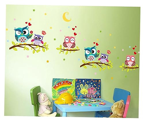 Abnehmbare Eulen Wandaufkleber Xh0519 aus PVC für Glatte Glasflächen
