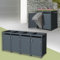 ML-Design Abri pour 4 Poubelles 240L, 264x80x124 cm, en Acier, Anthracite, avec Porte à Poignées et 8 Clés, avec Jardinière, Conteneur Extérieur, Moderne, Résistant aux Intempéries, Habillage Poubelle