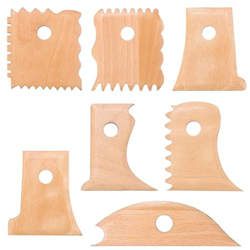 TAMOSH 7-Teilige Töpferwerkzeuge, Töpfer-Fußformer, Töpfer-Trimmwerkzeuge, Töpferprofil-Rippenbündel-Fußformer, Langlebig, Einfache Installation