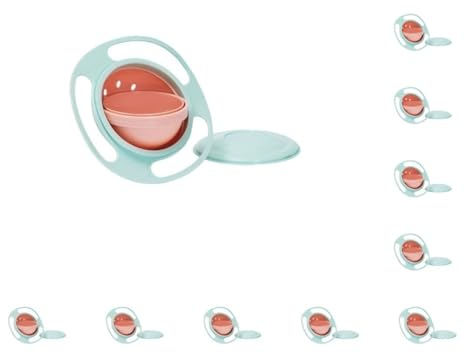 Leisurealeaneag Juego de 10 cuencos Gyro antiderrames, suaves, 360 grados, platillos de entretenimiento, herramienta para niños, divertido e interesante, bar, suministros para el hogar