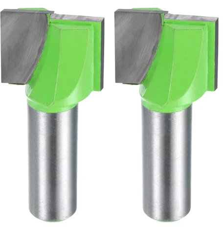 sourcing map 2pcs Bottom Cleaning Router Bits 1/2 Shank Carbide Tipped Spoilboard Surfacing Planing CNC Mortising Bit for Slab Flattening Woodworking, 1 (25mm) Dia 25/32 (20mm) Depth