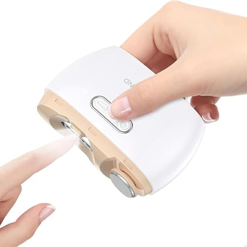Electric Nail Clippers, Automatic Nails Blanking Sanding Polisher 2 in 1, Portable Nail File, Fingernail Cutter with LED Light, No Noise, One Key Operation, Safety Fingernail Trimmer for Baby