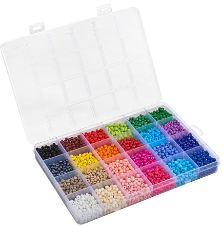 VBS Glasperlenset Rocailles, bunt, 3600 Stück, Perlen für Schmuckherstellung, Basteln, DIY, kreative Projekte, handgemachte Accessoires