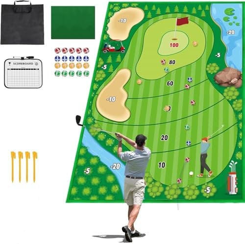 Tapis d'Entraînement de Golf - Matten d'entraînement de Golf, Kit Complet avec Tapis Golf, 16 Balles, Tapis de Frappe et Accessoires, Idéal pour Entraînement Intérieur, Extérieur, et Jardin
