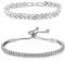 JEYORZY Bracciale, 2 Pezzi Set Tennis Bracciale Donna Argento Oro, Braccialetto Tennis Zirconi, Braccialetti Diamond, Bracciale Strass Donna per Donne Ragazze Regalo Gioielleria