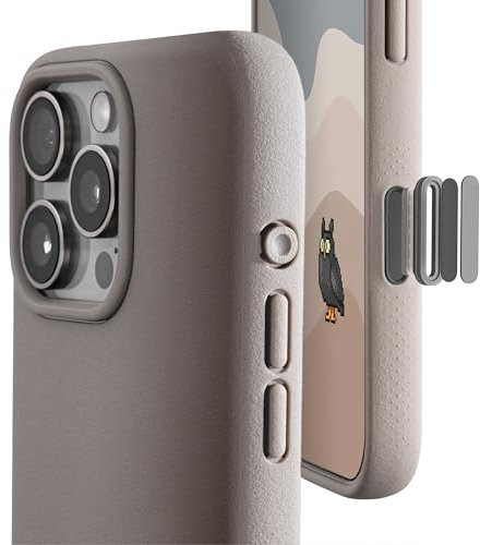 TineeOwl Custodia magnetica per iPhone 16 Pro, [pulsante di controllo della fotocamera coperto], compatibile con MagSafe, TPU, minimalista, sottile/sottile, antiscivolo, serie Dune (pietra, iPhone 16