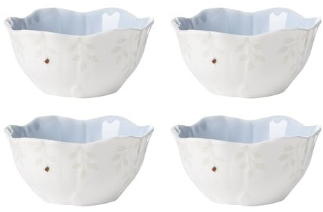 Lenox 897767 Butterfly Meadow Floral Dessert Bowls, Blue, Set of 4