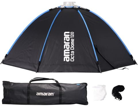 Softbox Octogonal Amaran Octa Dome 120 de 120 cm con Bolsa de Transporte Tipo Panal, Plegable y de rápida instalación. Compatible con Amaran 300C/150C/200X/200D/100X/100D, de Aputure.