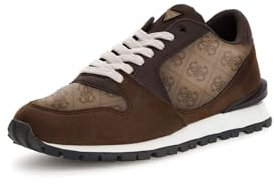 GUESS FMPARO ELL12 BEIBR Sneaker aus braunem Leder mit Logo-Details für Herren, braun, 43 EU