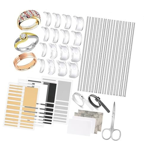 Easy to Use Rings Size Adapter Set Rings Size Adjuster Reducer Spacer Tool Clear Plastics Sizer for Loose Rings Jewelry