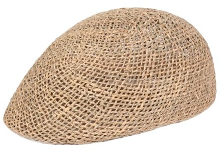 Boinas de paja hechas a mano para hombre y mujer, sombreros de paja de Lafite, transpirable, gorra de playa, sombrero de viaje, Boina, M