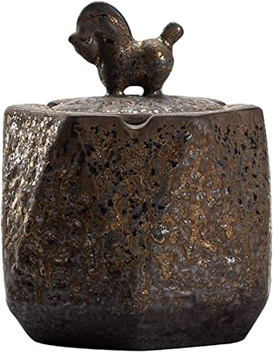 EUEIQCBZ Keramik -Aschenbecher Geometrische Aschenbechehne mit Deodorant Windfest tragbarer Outdoor -Zigarettengarten Aschenbäder Badezimmer Veranda Büro