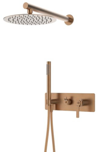 Essebagno Molette colonne de douche encastrée mécanique cuivre brossé