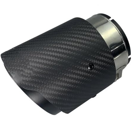 Endrohrblenden 1 Stück Einlass: 89 Mm Auslass: 101 Mm Universal-Auspuffspitzen Matt/glänzend 3 Karat Kohlefaser Schalldämpfer Auspuffrohrhalterung Schwarz Auto Auspuffblende(In89 matte black 1)