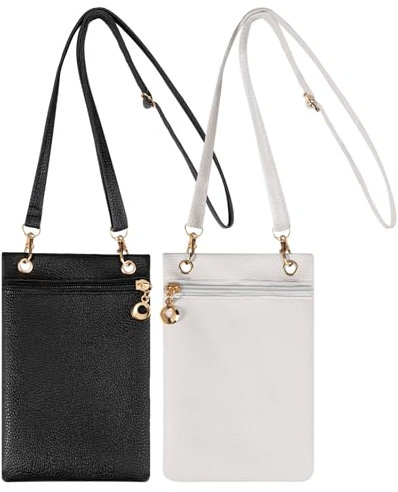 Small Phone Bag Soft PU Leather Mobile Phone Pouch Crossbody Phone Bag for Women Mobile Phone Bags for Women Crossbody Cell Phone Purse with Adjustable Long Strap, Key Rin