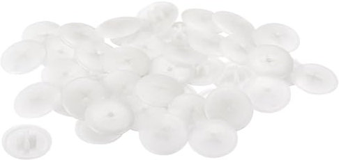 TA-VIGOR 40Pcs Screw Cap Covers, 17 x 4mm Plastic Screw Decorative Caps Cross Head Clip On Covers for Phillips Cam Lock Nut Self-Tapping Screw, White
