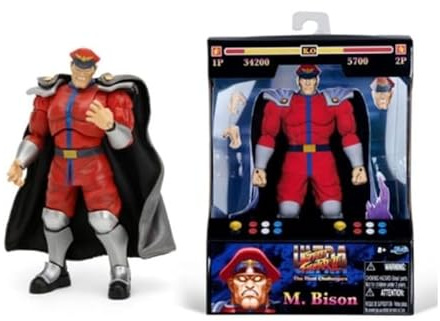 Jada Toys Street Fighter II M. Bison, Actionfigur zum Sammeln, Größe 15 cm, originalgetreu, sammelbar, 9334219314R00