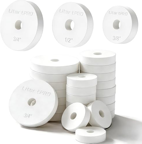 LitartPRO Rondelle assortite in silicone per rubinetto, confezione da 24 pezzi, adatte per rubinetti da 3/8, 1/2, 3/4, per riparazione e sostituzione rubinetti, colore: bianco