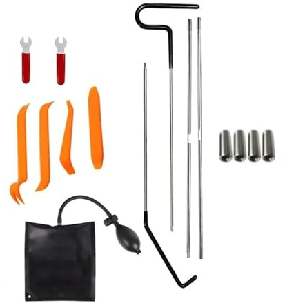 RVIFY PWS Auto Tool Kit Door Open Grabber Lockout Lock Pick Set Long Range Reach Hooking Key Lost In Truck Air Wedge Bag(Set 3-15Pcs)