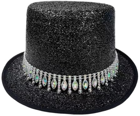 Genérico Pokalhüte für Herren | Unisex-Hut für Cosplay, mit Kristallen, glitzernder Hut für Kostüme | für Zaubershows, Partys, Maskeraden und Auftritte