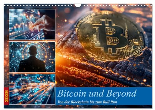 Bitcoin und Beyond (Wandkalender 2026 DIN A3 quer), CALVENDO Monatskalender: Als erste Kryptowährung basiert Bitcoin auf der Blockchain-Technologie, ... macht. (CALVENDO Technologie)