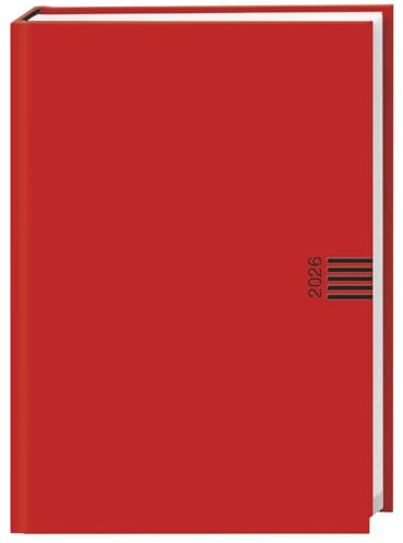 Tages-Cheftimer A5, rot 2026: Roter Terminkalender mit Tageskalender. Buch-Kalender mit Lesebändchen und Eckperforation. Wattierter Taschenkalender zum Planen von Terminen. (Kalenderbücher Heye)