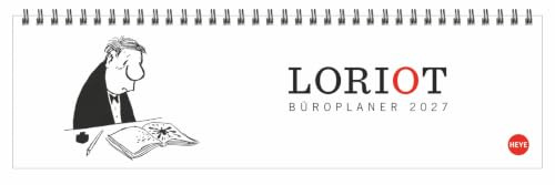 Loriot Büroplaner 2027: Humorvoller Tischkalender für mehr Organisation am Arbeitsplatz. Tischquerkalender mit Spiralbindung. Witziger Kalender für den Schreibtisch. 32,5 x 9,3 cm