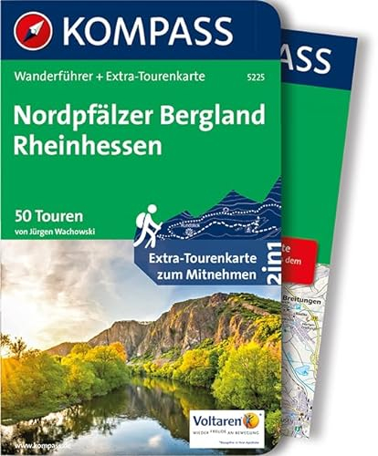 KOMPASS Wanderführer Nordpfälzer Bergland, Rheinhessen: Wanderführer mit Extra-Tourenkarte 1:75.000, 50 Touren, GPX-Daten zum Download.