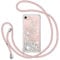 TUUT Cover per iPhone 7/8/SE 2020 con Cordino, Glitter Bling Liquido Custodia Sparkly TPU Silicone Protettivo Morbido Brillantini Quicksand Cellulare Cover con Cordoncino Case -Oro Rosa