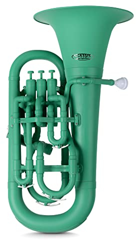 Classic Cantabile MardiBrass Kunststoff Bb-Euphonium - 4 Aluminium-Ventile - nur 2,2 kg leicht - inkl. Mundstück und Gigbag - matt-grün